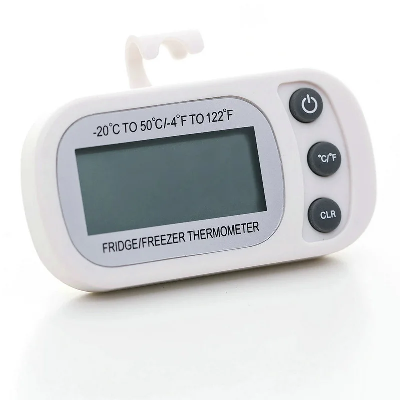 

ABS Waterproof Fridge Refrigerator Digital LCD Thermometer Freezer With Hang Hook Thermometer White/Black