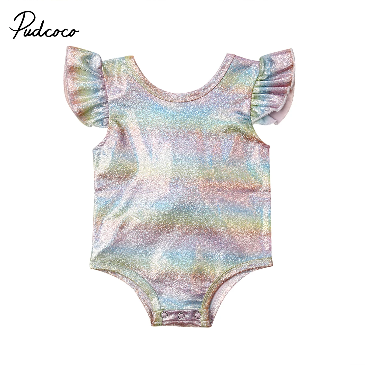 

Short Sleeve Ruffle Bodysuit for Newborn Baby Girl Infant Bow-Knot Mermaid Bodysuit Jumpsuit One-Piece Outfits O-neck Sunsuit