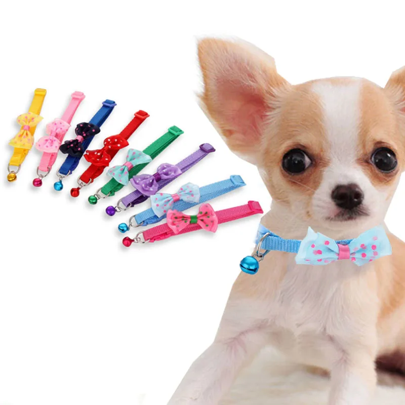 

Adjustable Puppy 1pc New Kitten Likesome Necktie Bell Fashion Cute Collar Dog Cat Pet Bowknot Bow Tie Candy Color Nylon