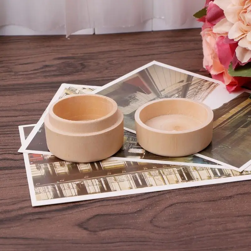 

300pcs Small Round Wooden Gift Box Wooden Storage Box Ring Box Vintage Jewelry Case Wedding Accessories de3443