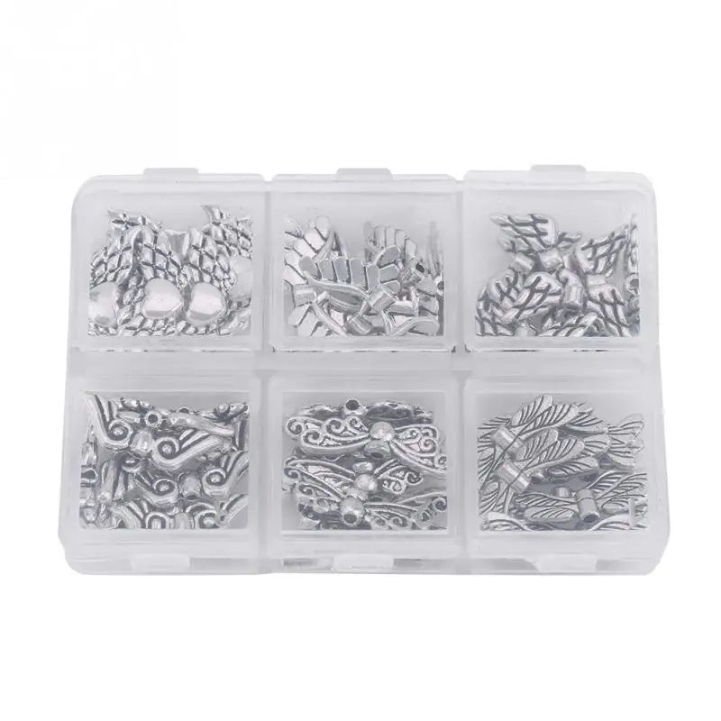 

60Pcs 14-26mm Angel Wing Beads Lot DIY Jewelry Findings Making Supplies with Storage Box