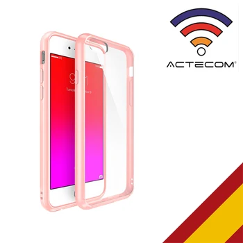 

ACTECOM FUNDA CARCASA BUMPER PARA IPHONE 6 4,7 ROSA CLARO TRASERA TRANSPARENTE