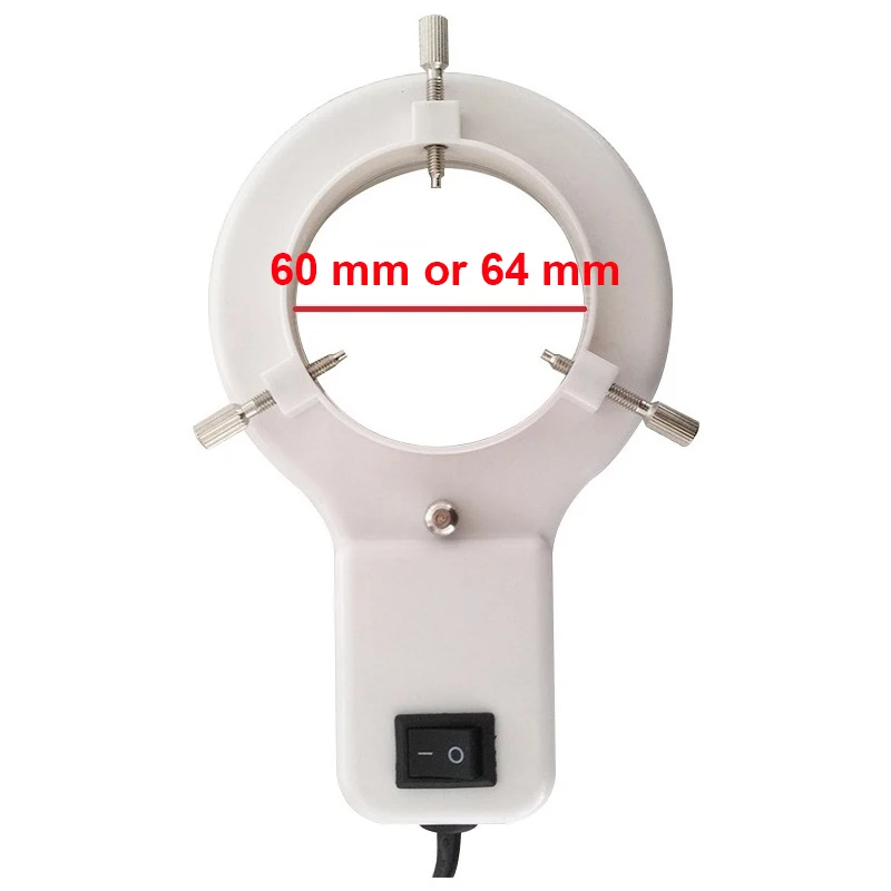 Microscope Fluorescent Ring Light Source White Fluorescent Illuminated Lamp Inner Diameter 60 or 64 mm for Industrial Detection