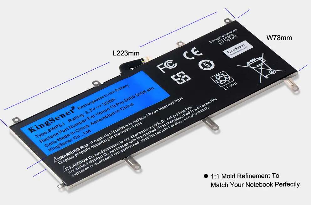 Аккумулятор KingSener 08WP5J 8WP5J для ноутбука Dell Venue 10 Pro 5000 5055 69Y4H 3 7 в 32 Втч бесплатная