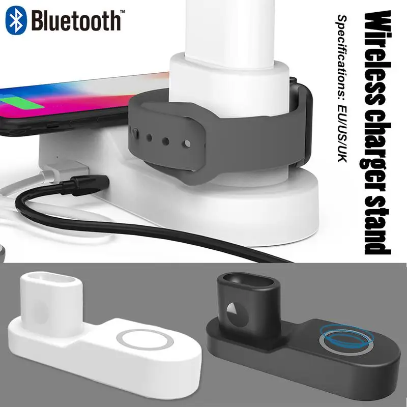 Wireless Car Charger W3 4-in-1 Wireless Charger Stand For Apple Fast Qi Wireless Safe Charging Desktop Charging Stand