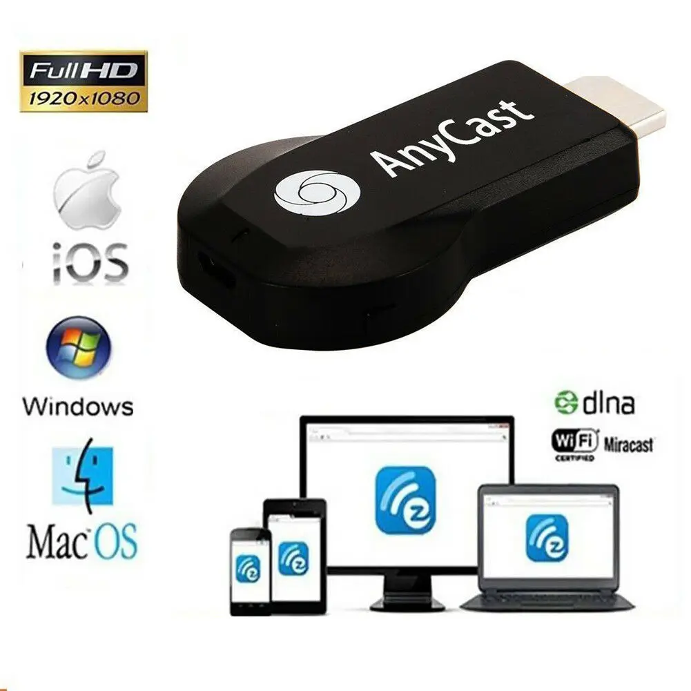 AnyCast M2 Plus WiFi Display Dongle Receiver Airplay Miracast HDMI TV DLNA 1080P