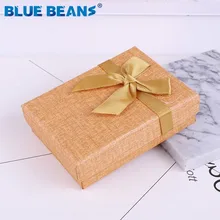 Ювелирные изделия ожерелье серьги кольцо упаковочная коробка Горячая бумажная Подарочная коробка ювелирные изделия Органайзер губки коробки подарочные браслеты бант золото