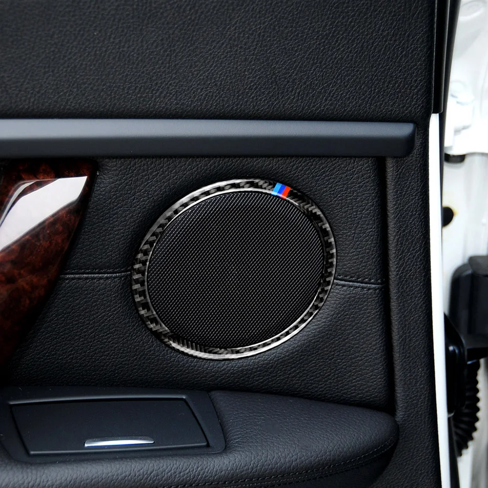 

2 Pcs Carbon Fiber Speaker Sound Ring Cover Car Door Speaker Decoration Ring Frame Cover for BMW 3 Series E90 E92 E93 2005-2012