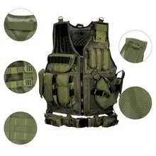 Горный охотничий жилет 600D Оксфорд тактический спецназ черный боевой жилет спецназ Военная охота стрельба снаряжение с кобурой