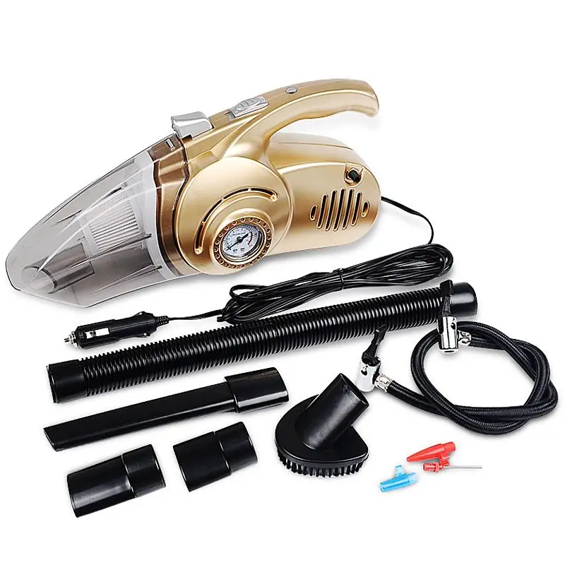 

4-in-1 HandheldCar Vacuum Cleaner With Digital Tire Inflator Pump Pressure Wet and Dry Use Portable Aspirateur Voiture For Auto