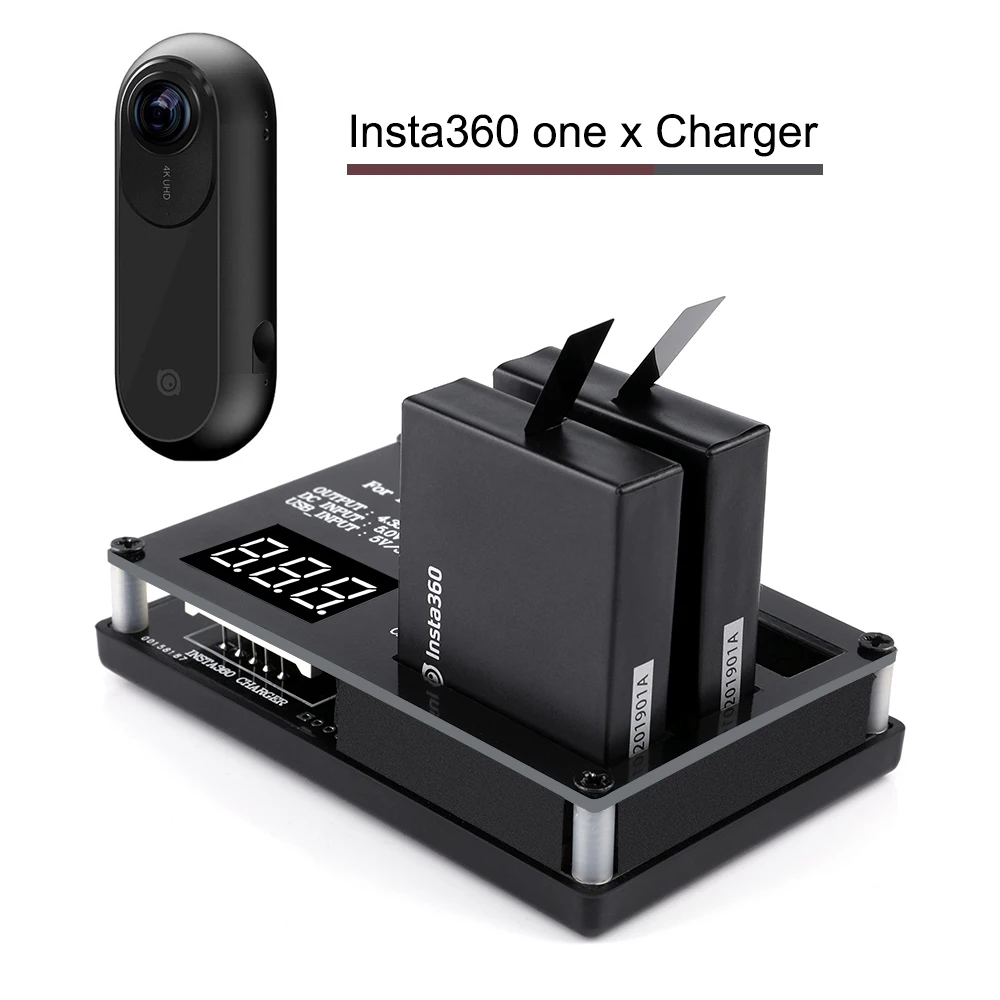 

For Insta 360 ONE X Panorama Camera Battery Charger Battery Rechargeable Micro USB Fast Charging 3 in 1 Camera Battery Charger