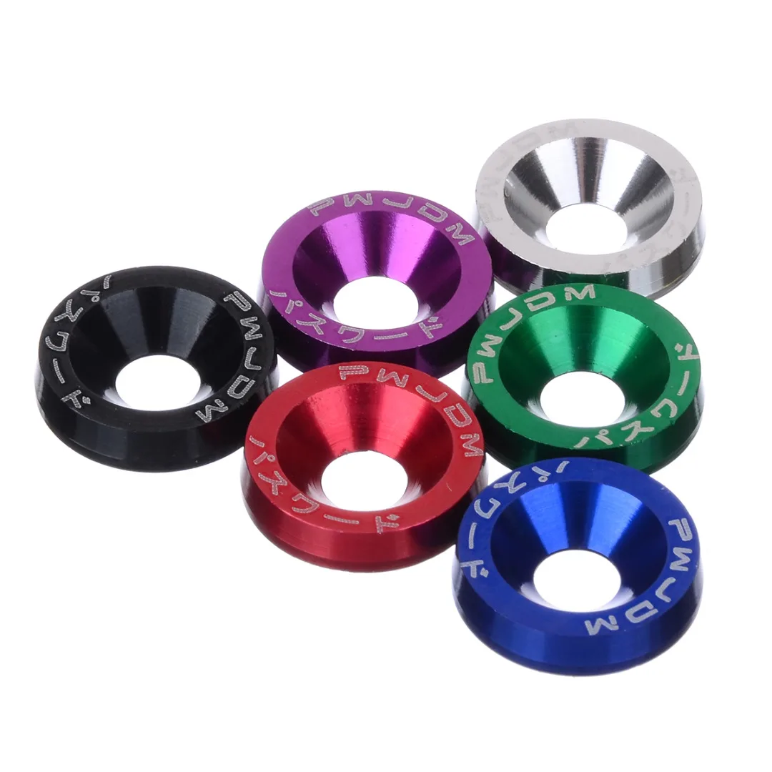 

10Pcs Aluminum Fender Bumper Washer Fender Washer Set Bolt Size M6x20 Fit 10mm Hole Bolts Car Accessories New