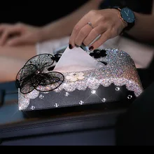 Высокое качество Творческий милый бриллиант автокресло ткани коробка блок Тип автомобиль коробка для салфеток для Для женщин Девушка