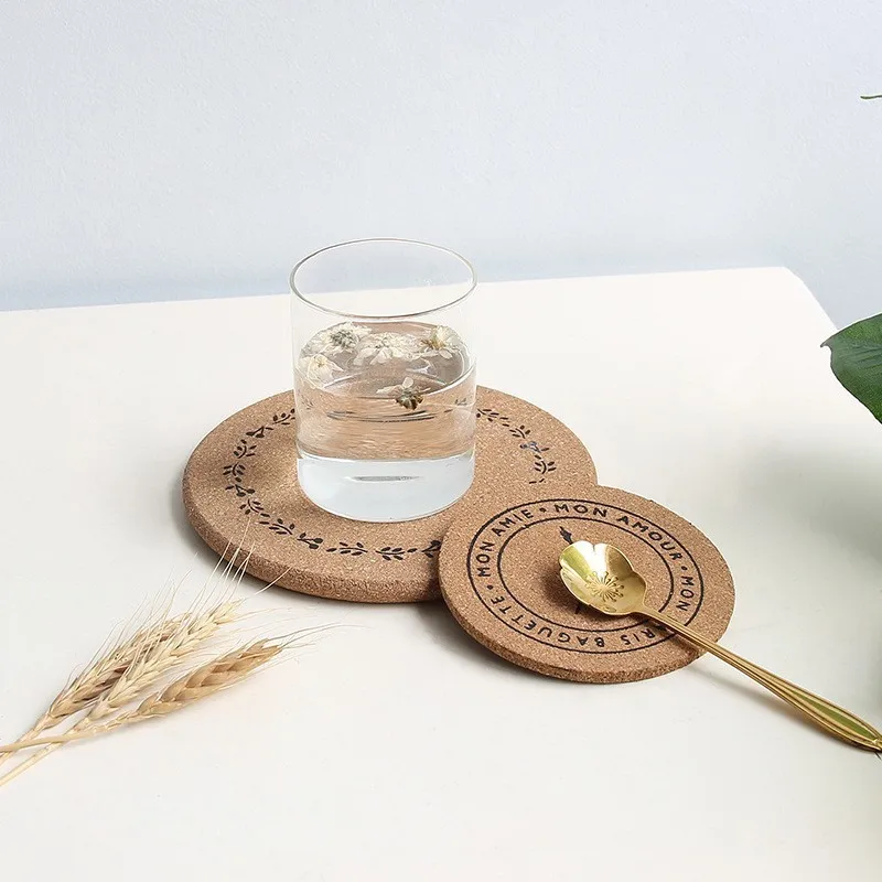 

Hot Sale Round cork drink coasters kitchen table mat table mat disc pad bowl mat non-slip waterproof insulation placemat