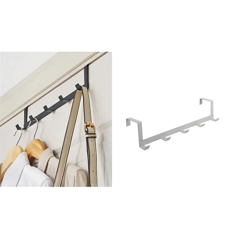 

1 Pc Wall Hook Punch Free Iron Coat Hook Organizer Rack Traceless Hook 5 Hooks Hanger for Hats Coats