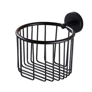

1 pc Toilet Paper Holder Stainless Steel Multifunction Black Storage Rack Tissue Basket Roll Paper Organizer for Bathroom