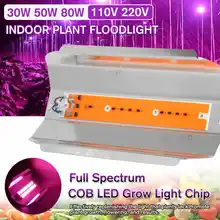 Полный спектр Светодиодный прожектор 30 Вт 50 Вт 80 Вт Светодиодный светильник 220 В/110 В 380-780нм растительный сеяющий цветок теплица растущий светильник