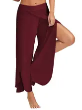 Summer Women Wide Leg Pants Plus Size Women Casual Loose Wide Leg Long Pants Summer Women Side Split Long Pants Summer Women Wide Leg Pants Plus Size Women Casual Loose Wide Leg Long Pants Summer Women Side Split Long Pants
