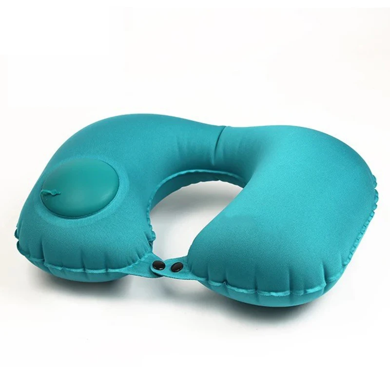 Press-type inflatable U-shaped Pillow Portable Home Outdoor Travel Foldable Neck Health Pillows | Дом и сад