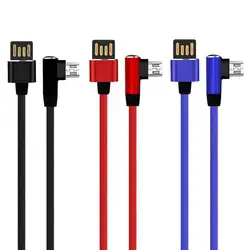 Micro USB 90 градусов вправо углом 1 м Micro USB 2.4A данных быстро зарядный кабель шнур для Android телефон, планшет на OC Android вкладка серии