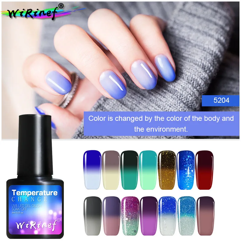 Гель лак WiRinef Cold Series с УФ изменением температуры долговечный маникюрный для
