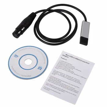

Computer Stage Lighting Controllers Dimmer Mini USB Stage Lighting Controller USB to DMX Interface Adapter Controller DMX512