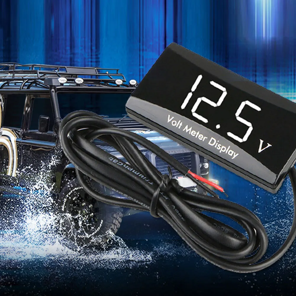 Автомобильный мотоцикл цифровой светодиодный дисплей Напряжение вольтметр Панель метр водонепроницаемый цифровой дисплей Вольтметр