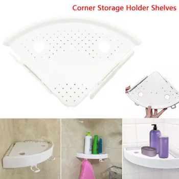 

2019 Bathroom Snap Up Corner Shelf Rack Triangle Grip Storage Wall Mount Holder New