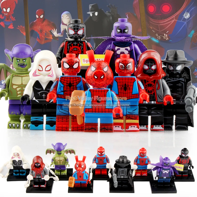 

Legoed Marvel Action Figure Super Heroes Spider-Man Noir Gwen Ham Spiderman Prowler Building Blocks Toys for Children WM6052