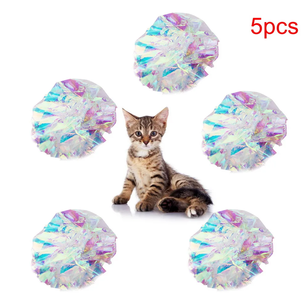 5 шт./компл. игрушка со звуком для кошки котенка играя Crinkle бумажный шар кошки интерактивные товары для домашних животных