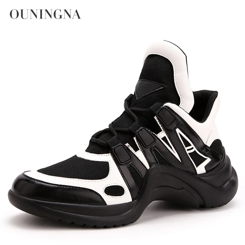 

OUNINGNA 2019 spring and autumn new fashion women's shoes breathable comfortable elastic sport style shoes lady's casual shoes