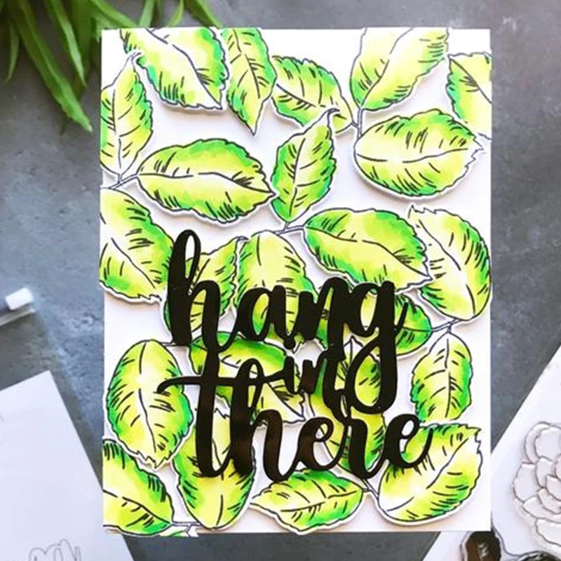 

Phrase 'hang in there' Metal Cutting Dies New 2018 Stencils for DIY Scrapbooking DIY Paper Card Album Photo Embossing 7.6x7.1cm