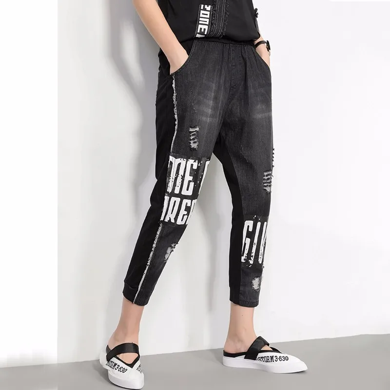 Max LuLu/Роскошные корейские модные женские летние брюки в стиле панк черные джинсы