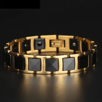

Adjustable Fashion Bracelet Titanium Magnetic Therapy Ceramic Bangle For Women And Men Healthy Magnetic Bracelet