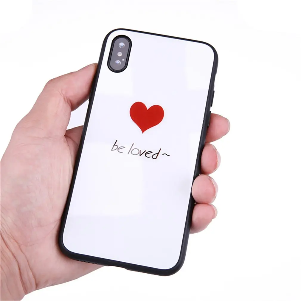 Red Love Rose Aurora Glass Phone Case Cover Shell Cellphone Case Protection Man Woman Fashion Accessories,Mobile Phone