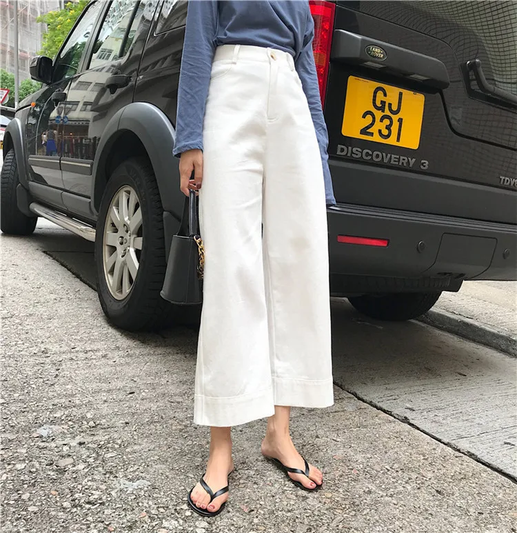 Mooirue Winter Summer Jeans Women Korean Cowboy Trousers High Waist 2018 Ladies White Black Jeans Wide Leg Bottom Mooirue Winter Summer Jeans Women Korean Cowboy Trousers High Waist 2018 Ladies White Black Jeans Wide Leg Bottom