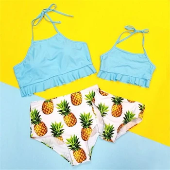 

Mom And Daughter Swimwear Floral Family Matching Swimsuit Women Swimwear Beachwear Girls Bikini Swimming Suit Beach Wear Biquini
