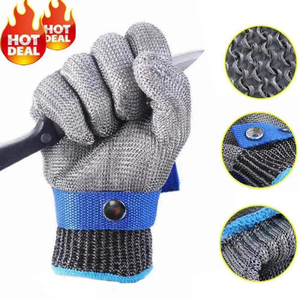 

Durable Safety Gloves Stainless Steel Butcher Protect Meat Glove Cut Resistant Meat Processing Hand Protective Gloves