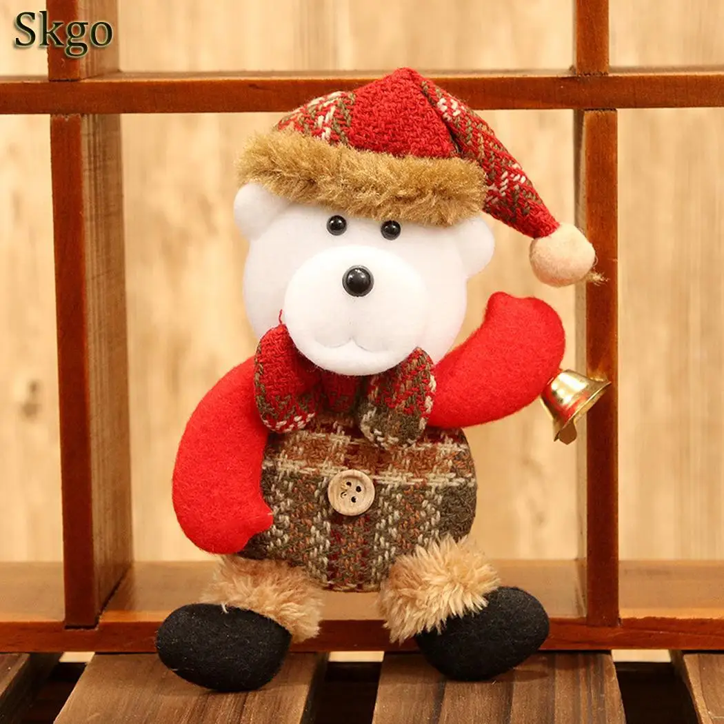 

Christmas Snowman Claus elk Pendant Christmas Eve Tree Hanging Decoration Santa Doll Fashion Plaid Elk bear claus Ornaments Xmas
