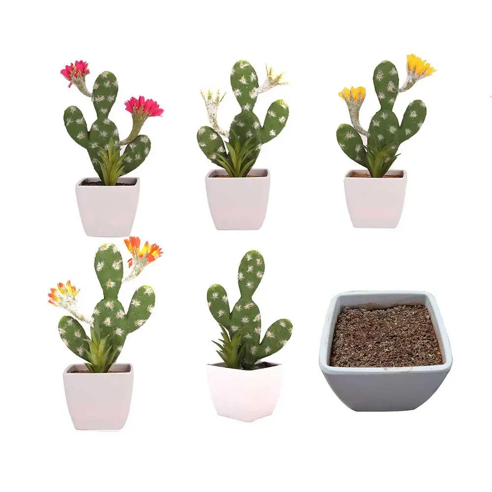 

High - End Simulation Cactus Bonsai 3-Ear Cactus Succulent Simulation Bonsai DIY Innovative Simulation Miniascape Without Pot