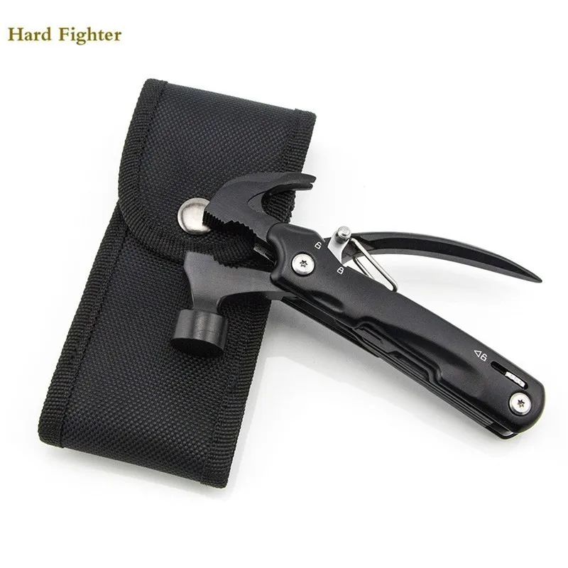 Hammer multitool outdoor black survival pliers pocket knife folding tool cutter serrated jaw hand Combination Multi Functional Hammer multitool outdoor black survival pliers pocket knife folding tool cutter serrated jaw hand Combination Multi Functional