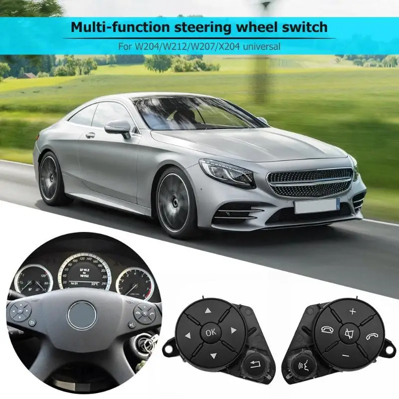 

1 Pair Multifunction Left / Right Steering Wheel Control Switch Buttons Remote Control Volume Button for W204/W212/W207/X204