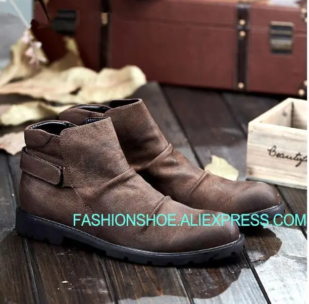 

Fall Winter Martin Boots Men British Style High Top Genuine Leather Boots Male