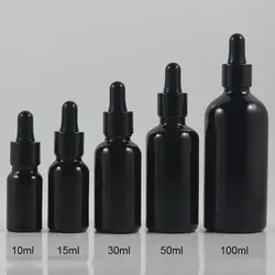 10 мл пластиковая бутылка для капельницы для глаз блестящая черная стеклянная упаковка с черной капельницей стеклянная пипетка