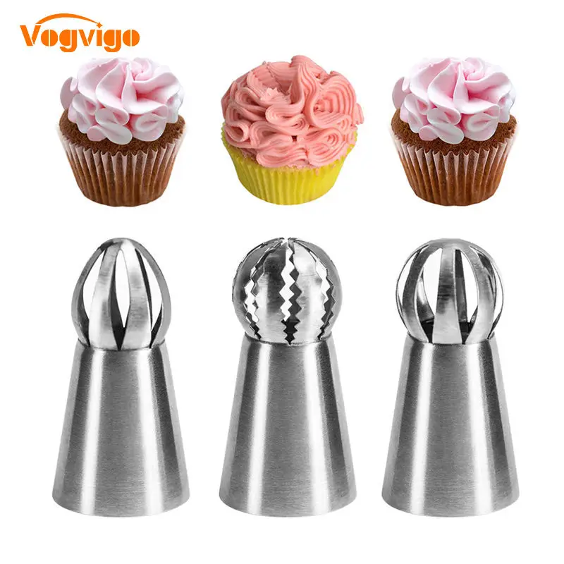 

VOGVIGO 3PCS Cake Decorating Tools DIY Russian Pastry Nozzles Flower Decoration Icing Nozzles Sugar Craft Confectionery Nozzles