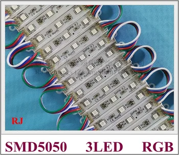 

5050 LED module waterproof SMD 5050 RGB LED light module LED backlight channel letter DC12V 0.72W 3led/pcs Fedex free shipping