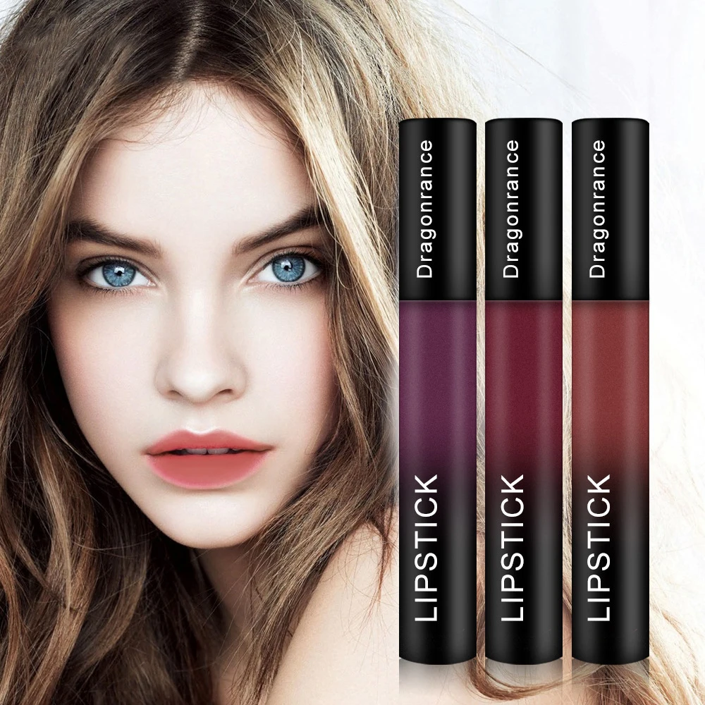 

12-Colors Matte Lipstick Liquid Lip Gloss 24H Long Lasting Waterproof Lip Tint Cosmetic Makeup Red Velvet No Fade Lipgloss TSLM2