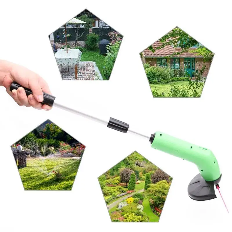 1 набор, Мини Многофункциональный садовый электроинструмент, триммер для травы, резак для газона, телескопическая штанга, защитная крышка, инструменты для обрезки