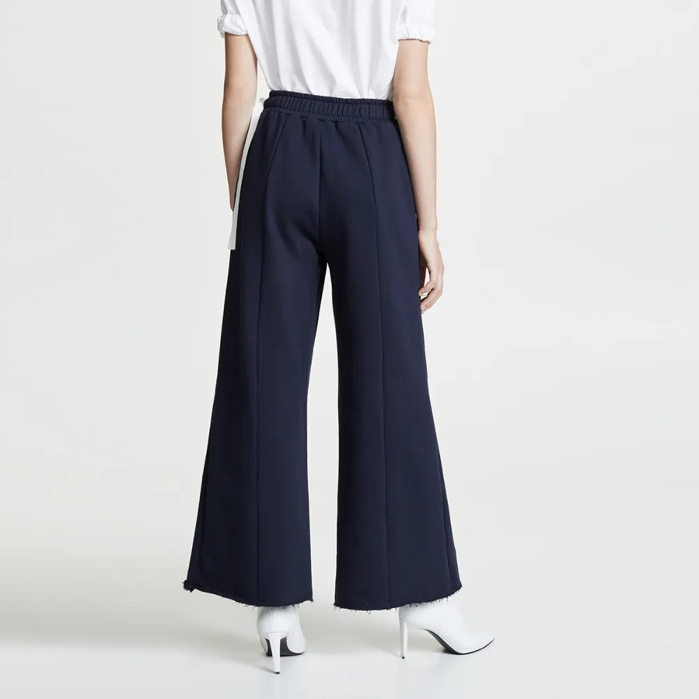 HYH HAOYIHUI 2019 New Fashion Simplicity Commuter Fringe Trousers Side Bandage Elastic Waist Wide Leg Pants HYH HAOYIHUI 2019 New Fashion Simplicity Commuter Fringe Trousers Side Bandage Elastic Waist Wide Leg Pants