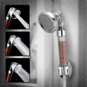 

3 Mode High Pressure Negative Ion Shower Bath Head Adjustable Stone Ceramic Balls Handheld Shower Head Water Saving Sprayer